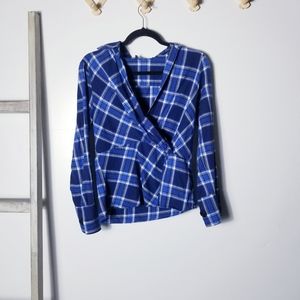 FRNCH PARIS FLANNEL BLOUSE SIZE MEDIUM